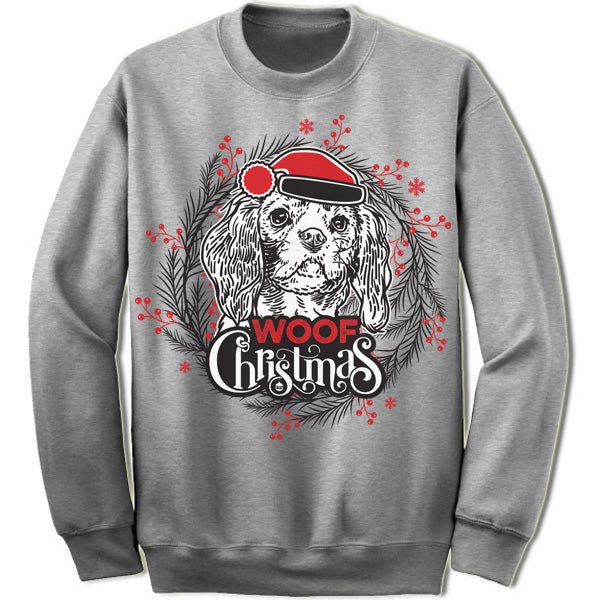 Cavalier king charles christmas sweater top