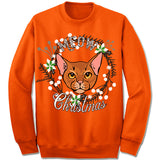 Abyssinian Cat Ugly Christmas Sweater.