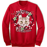 American Curl Cat Ugly Christmas Sweater.