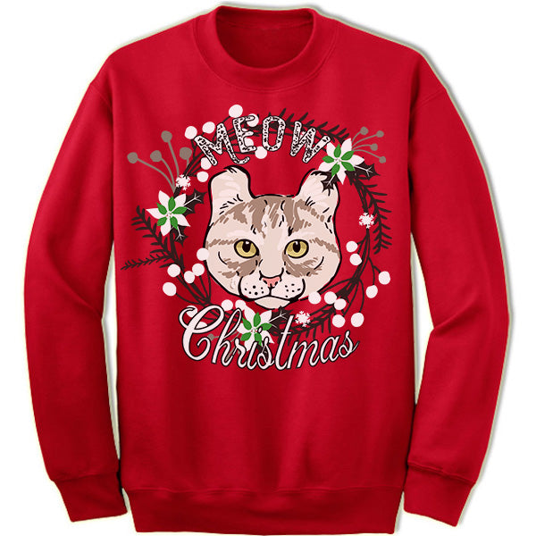 Cat christmas ugly sweater sales