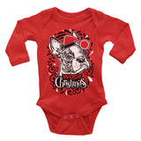 Boston Terrier Dog Ugly Christmas Onesie.