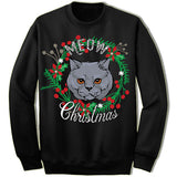 Chartreux Cat Ugly Christmas Sweater.