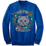 Chartreux Cat Ugly Christmas Sweater.