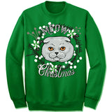 Highland Fold Cat Ugly Christmas Sweater.