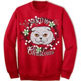 Highland Fold Cat Ugly Christmas Sweater.
