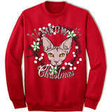 Sphynx Ugly Christmas Sweater.