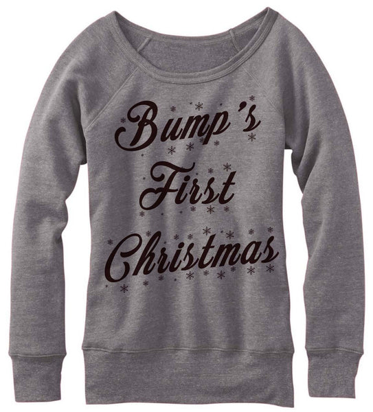 Bump's First Christmas Off The Shoulder Sweatshirt
