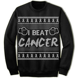 I Beat Cancer Ugly Christmas Sweater.
