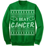 I Beat Cancer Ugly Christmas Sweater.