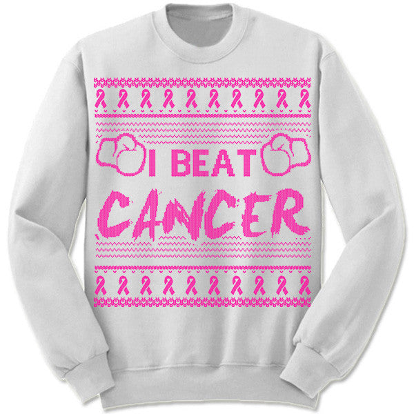 I Beat Cancer Ugly Christmas Sweater.