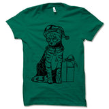Santa Cat T Shirt. Funny Christmas.