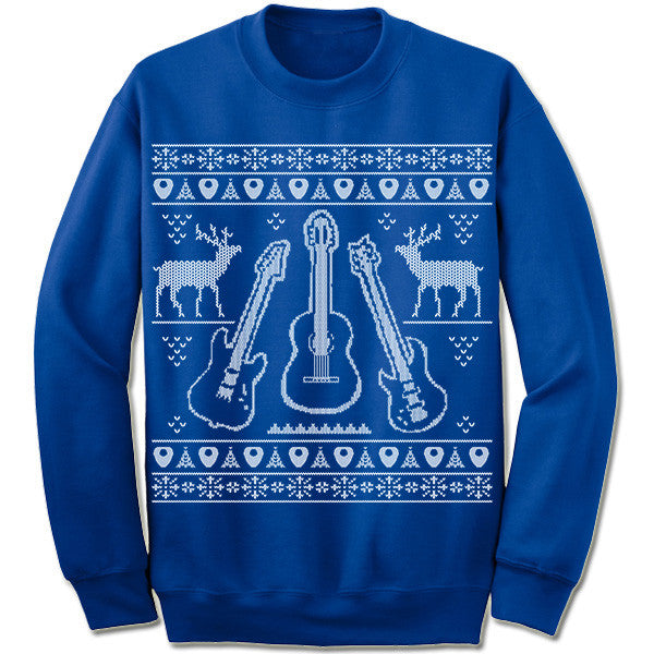Guitar Ugly Christmas Sweater. Bass.