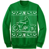 Motorcycle Ugly Christmas Sweater. Bike Sweatshirt.