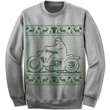 Motorcycle Ugly Christmas Sweater. Bike Sweatshirt.
