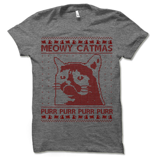 Meowy Catmas Christmas Ugly T-Shirt.