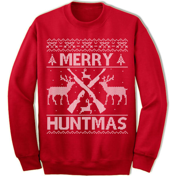 Merry Huntmas Ugly Christmas Sweater.