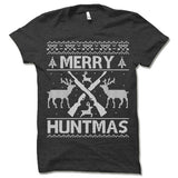 Merry Huntmas Ugly Christmas T-Shirt.