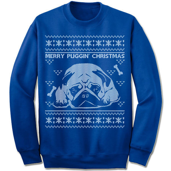 Merry Puggin' Christmas Ugly Sweater.