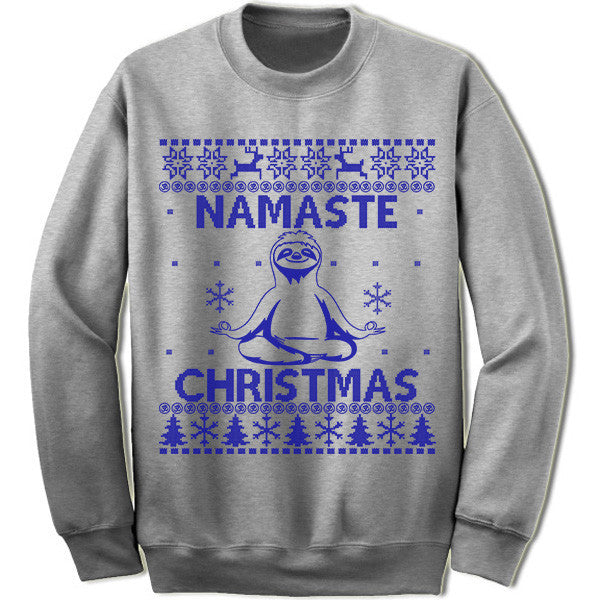 Namaste Christmas Sloth Ugly Christmas Sweater