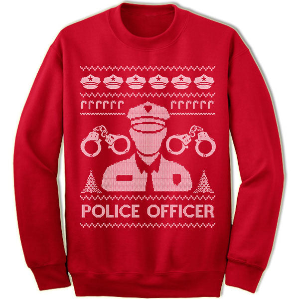 Police Officer Christmas Ugly Sweater.