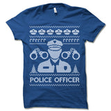 Police Officer Ugly Christmas T-Shirt.