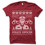 Police Officer Ugly Christmas T-Shirt.