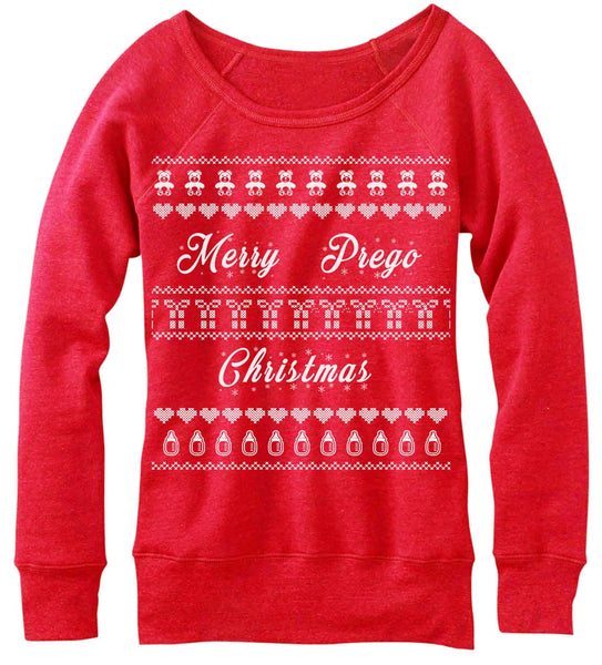 Merry Prego Christmas Off The Shoulder Sweatshirt.