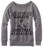 Namaste Sloth Christmas Off The Shoulder Sweatshirt.